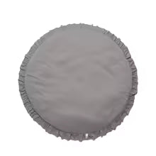 Tapis rond gris a volant