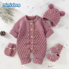 Barboteuse tricot fille garçon "Tricodoux" 4 pièces - 3 à 18 mois - 6 coloris