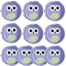 cahce prise motif chouette mauve vert clair