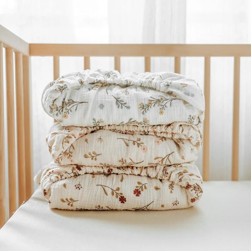 Drap housse Lit bébé - Kitty Baby - Gaze de coton - 132cm X 71 cm - Nimaë Univers Bébé