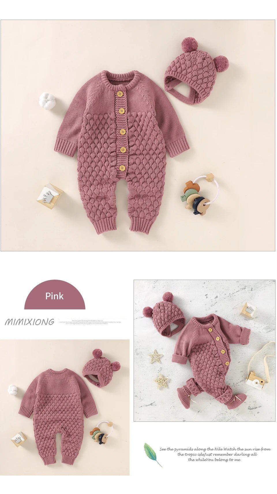 Barboteuse tricot fille garçon "Tricodoux" 4 pièces - 3 à 18 mois - 6 coloris - Nimaë Univers Bébé