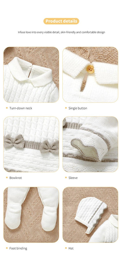 Barboteuse et bonnet fille "Bébémaille" nouveau né à 9 mois - 3 coloris - Nimaë Univers Bébé