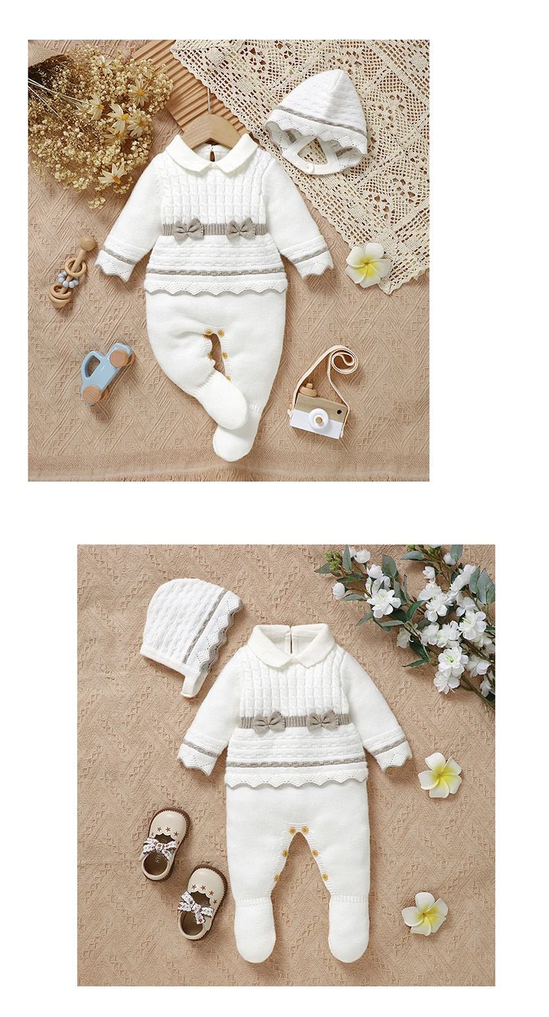 Barboteuse et bonnet fille "Bébémaille" nouveau né à 9 mois - 3 coloris - Nimaë Univers Bébé