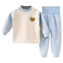 Pyjama bébé garçon deux pièces Bleu et crème