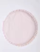 Tapis rond rose a volant