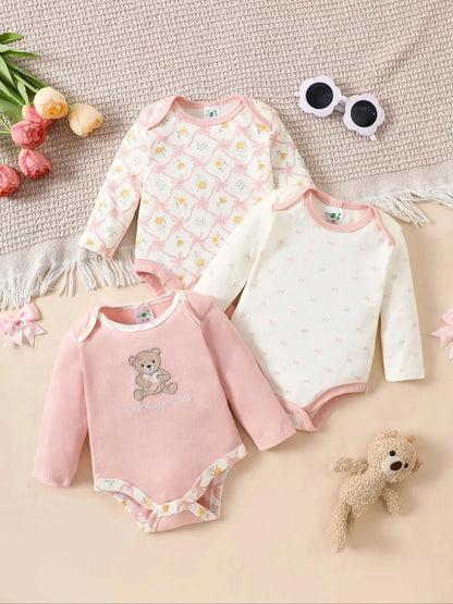 bodies bébé Filles - Manches longues - lot de 3 - 3 - 9 mois - Nimaë Univers Bébé