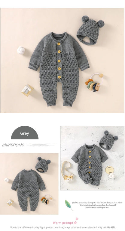 Barboteuse tricot fille garçon "Tricodoux" 4 pièces - 3 à 18 mois - 6 coloris - Nimaë Univers Bébé