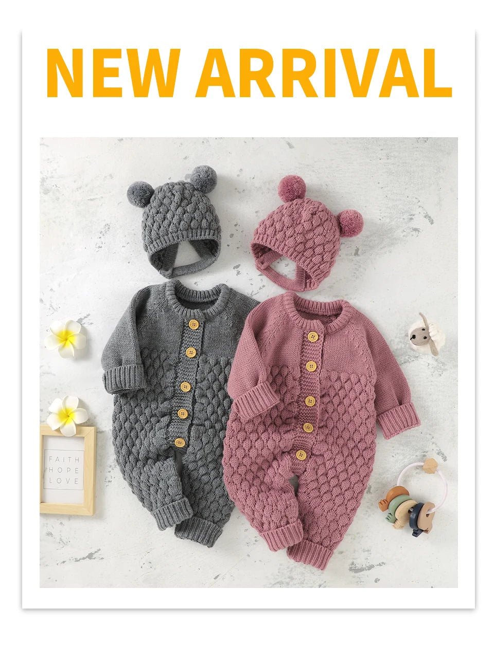 Barboteuse tricot fille garçon "Tricodoux" 4 pièces - 3 à 18 mois - 6 coloris - Nimaë Univers Bébé