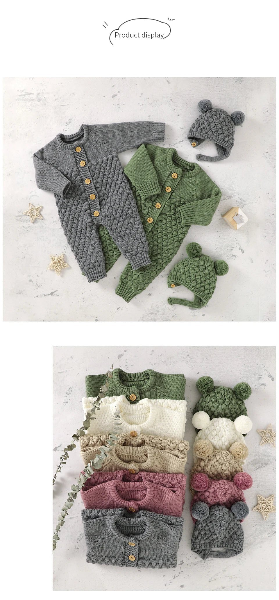 Barboteuse tricot fille garçon "Tricodoux" 4 pièces - 3 à 18 mois - 6 coloris - Nimaë Univers Bébé