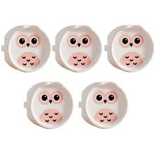 cache prise motif chouette blanche rose
