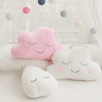 coussin nuage blanc rose gris 